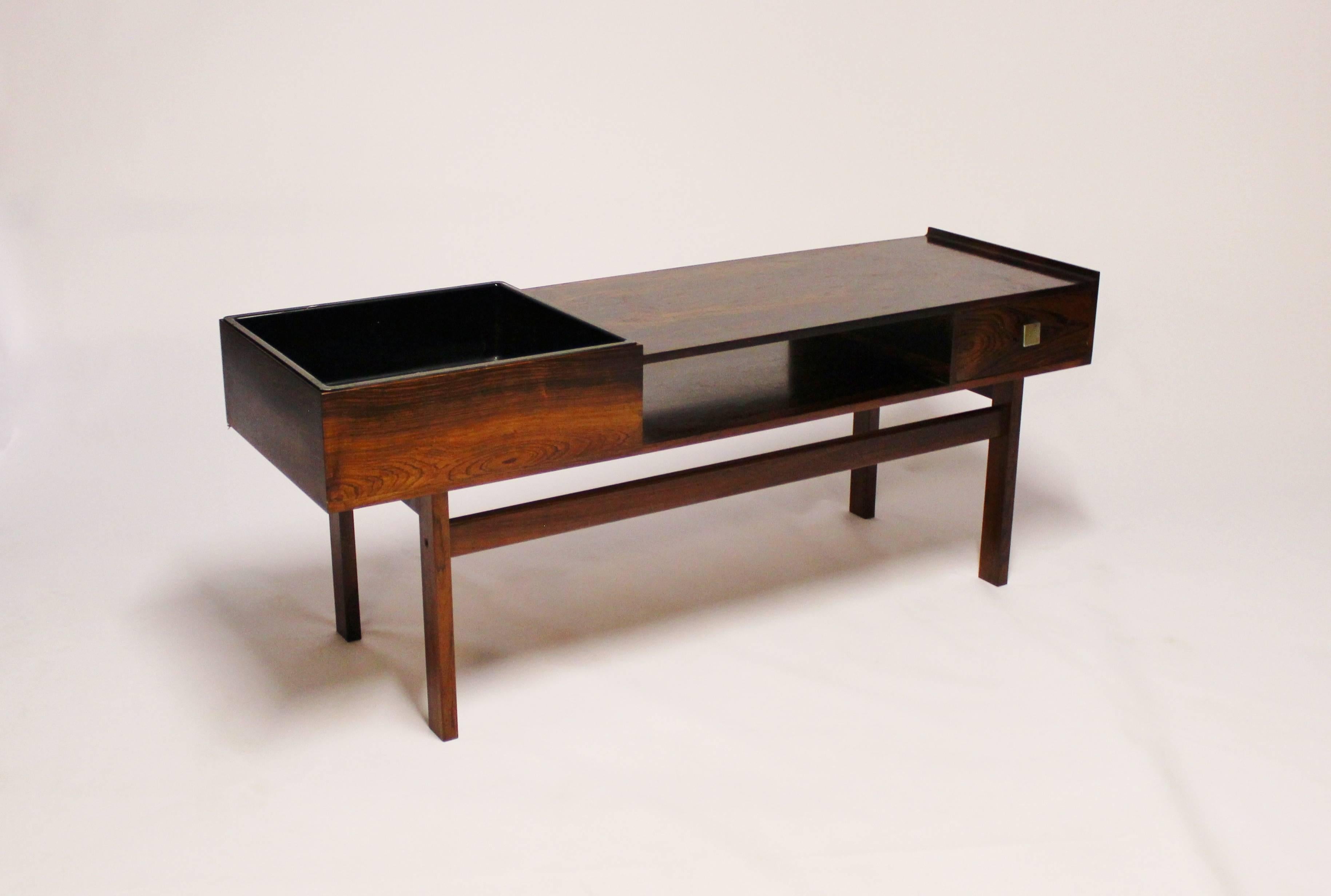 Low Sideboard in Rosewood with Drawer, of Danish Design, 1960s In Good Condition In Lejre, DK