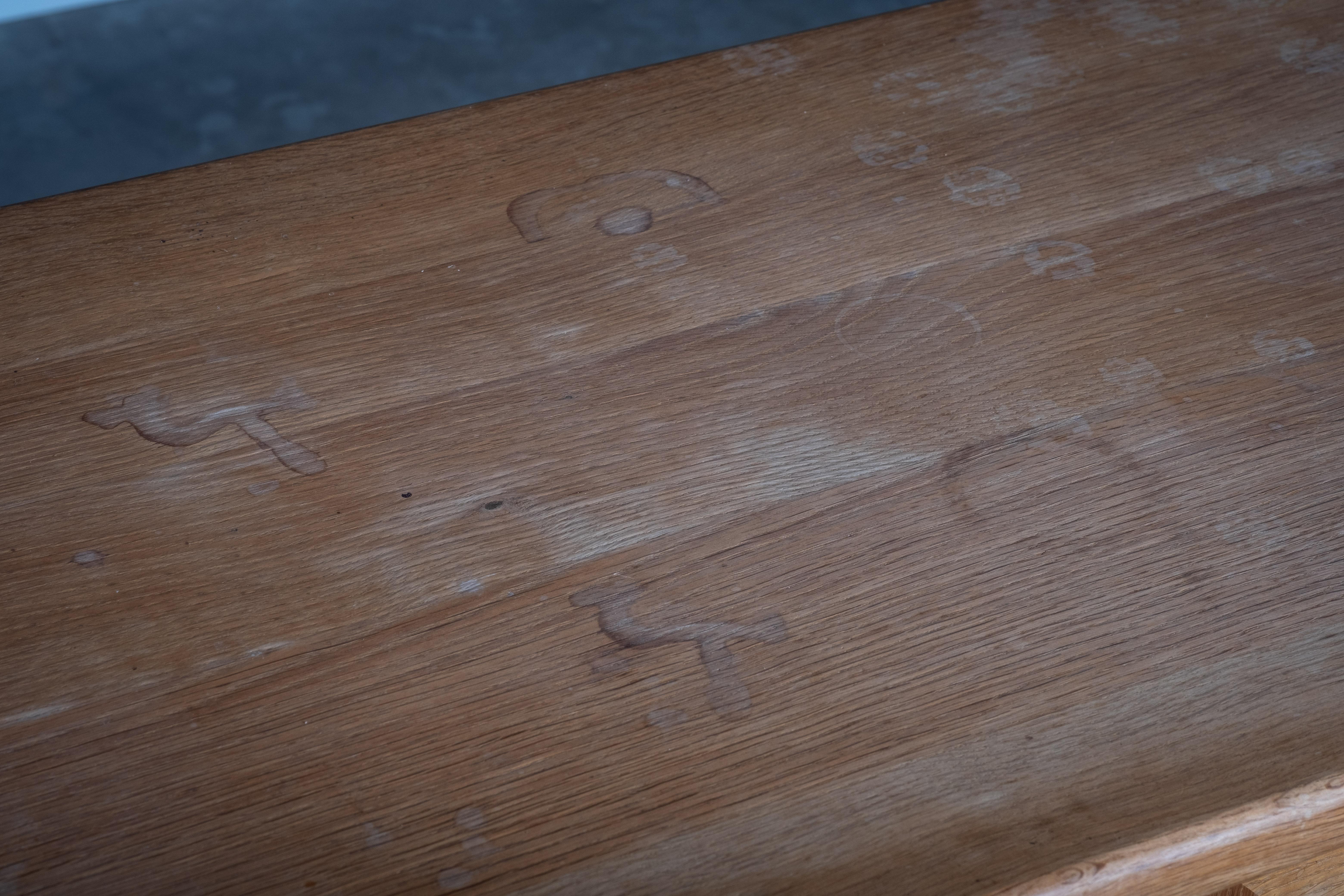 Low Sideboard in Solid Oak by Henning Kjærnulf, 1960s For Sale 4