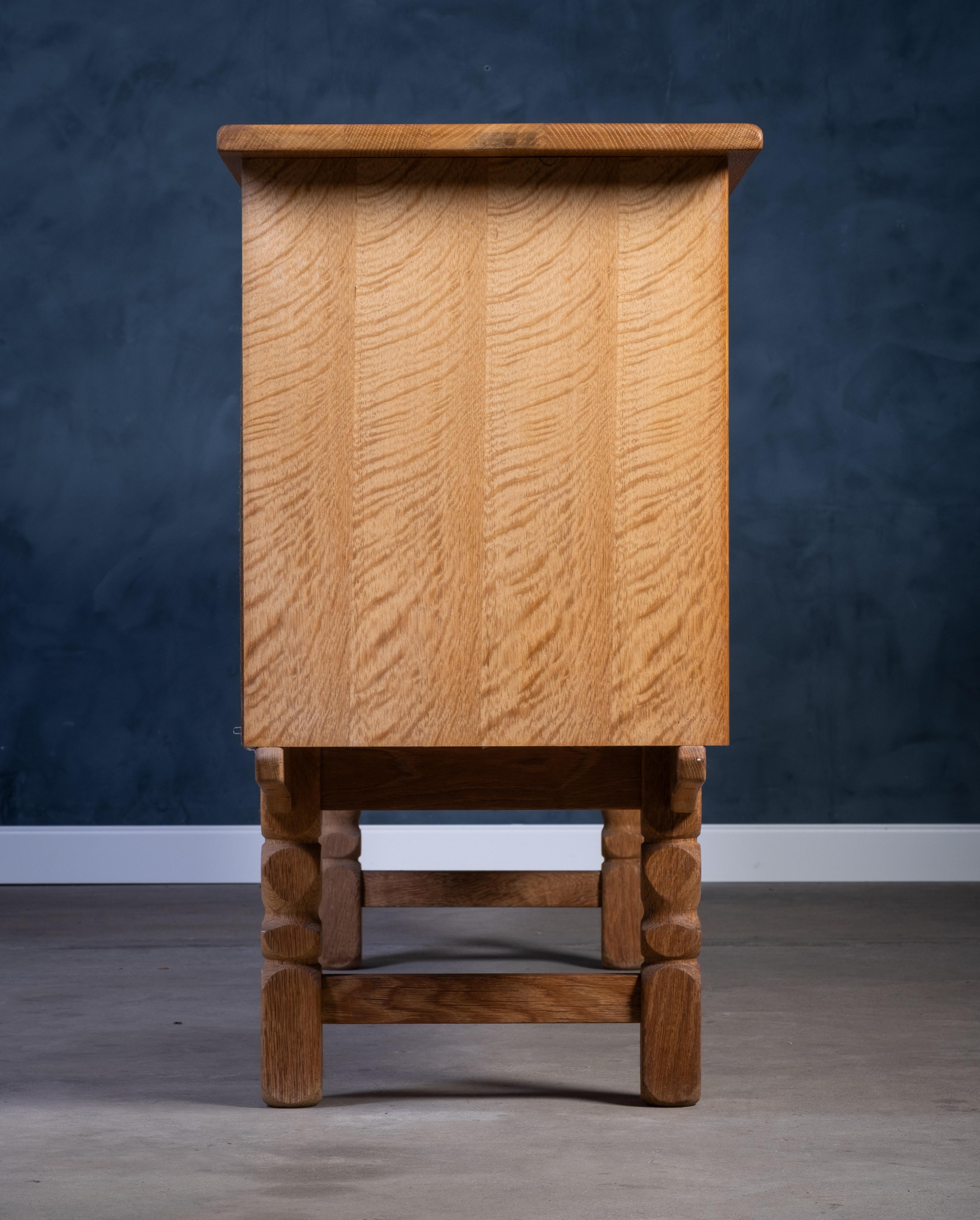 Low Sideboard in Solid Oak by Henning Kjærnulf, 1960s For Sale 2