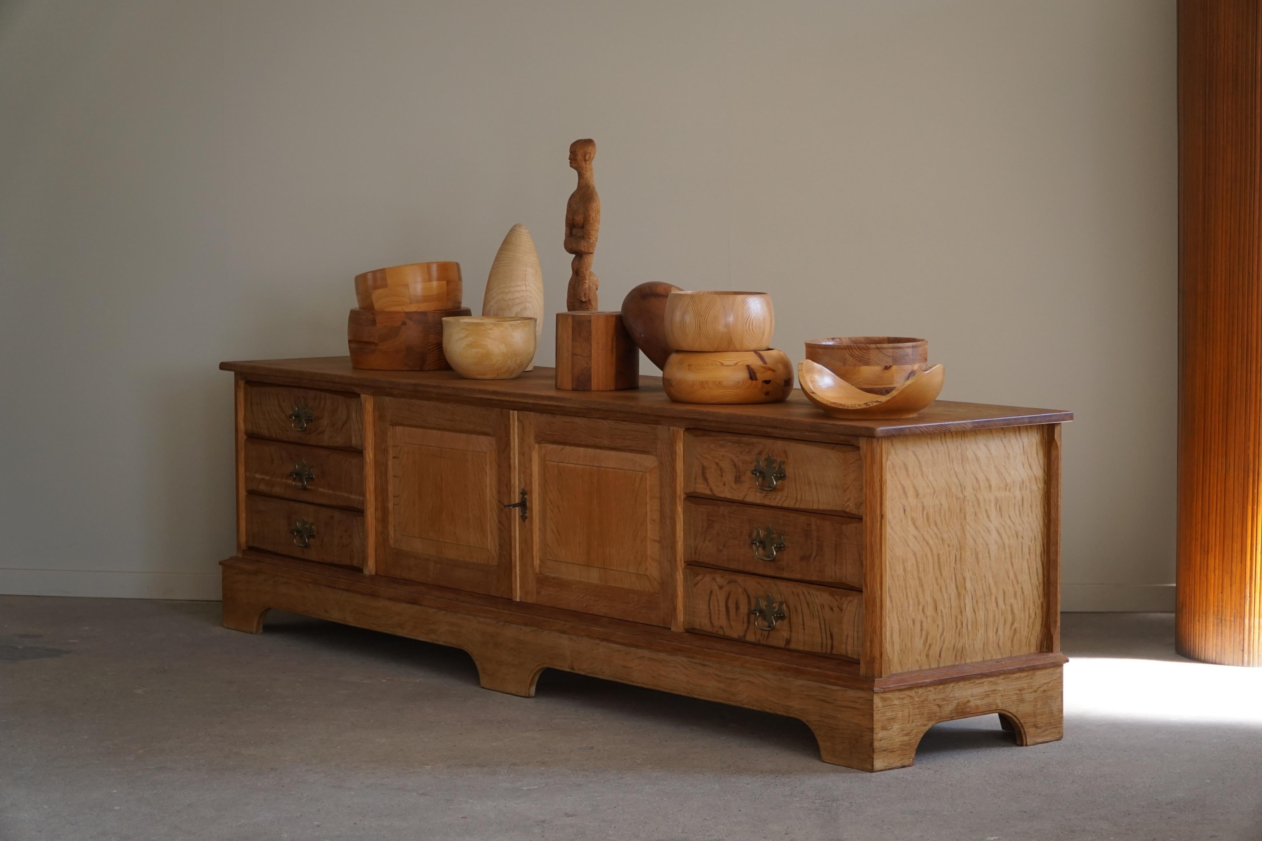 Low Sideboard in Solid Oak, Made by a Danish Cabinetmaker, Midcentury, 1960s 5