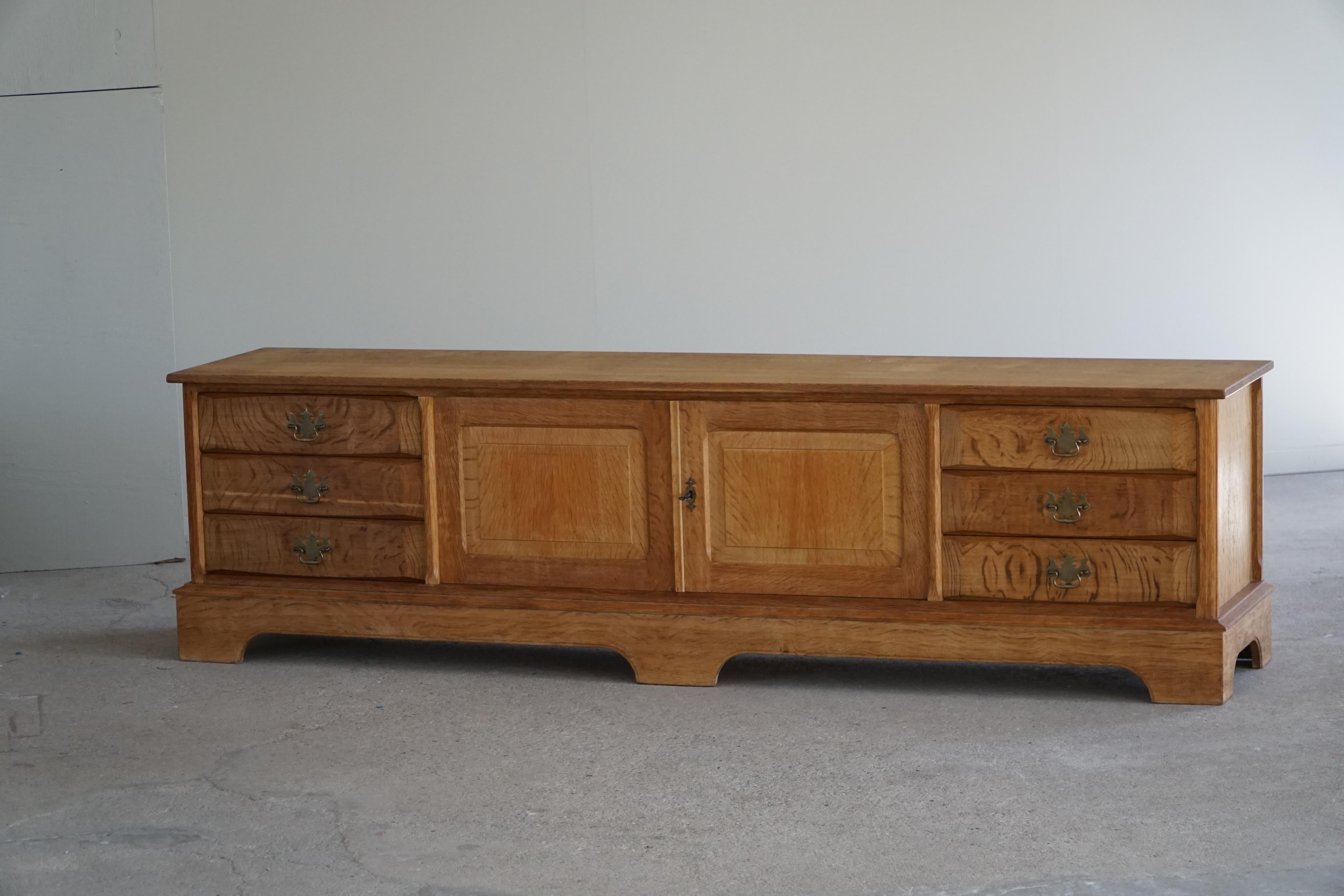 Low Sideboard in Solid Oak, Made by a Danish Cabinetmaker, Midcentury, 1960s 7