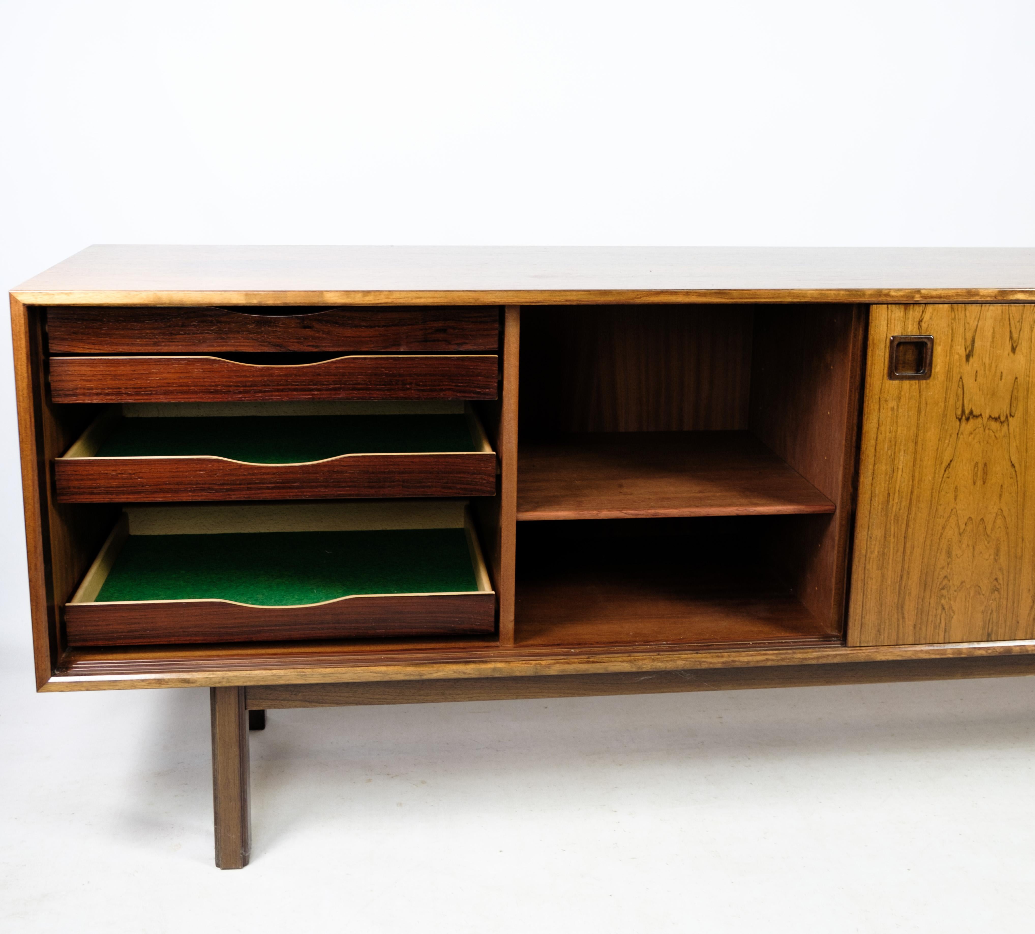 Low Sideboard By Omann Junior Made In Rosewood, Danish Design From 1960s For Sale 3