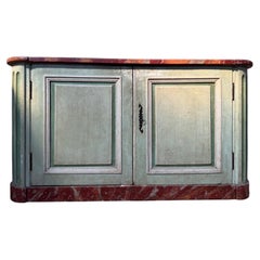 Low sideboard with plinth – Louis XIV Period – Rechamped wood & Faux marble