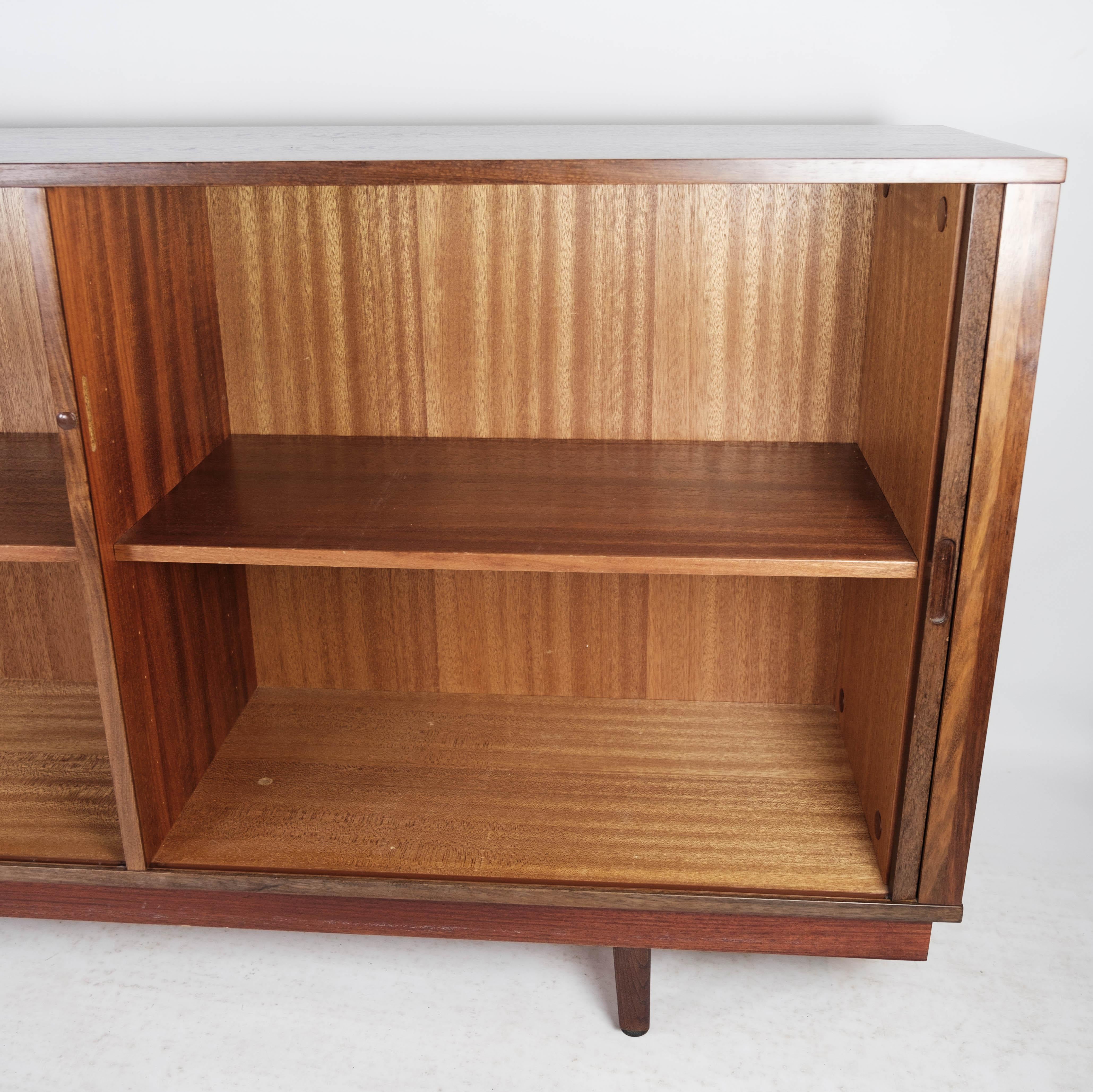 Mid-20th Century Low Sideboard with Sliding Doors in Rosewood of Danish Design from the 1960s