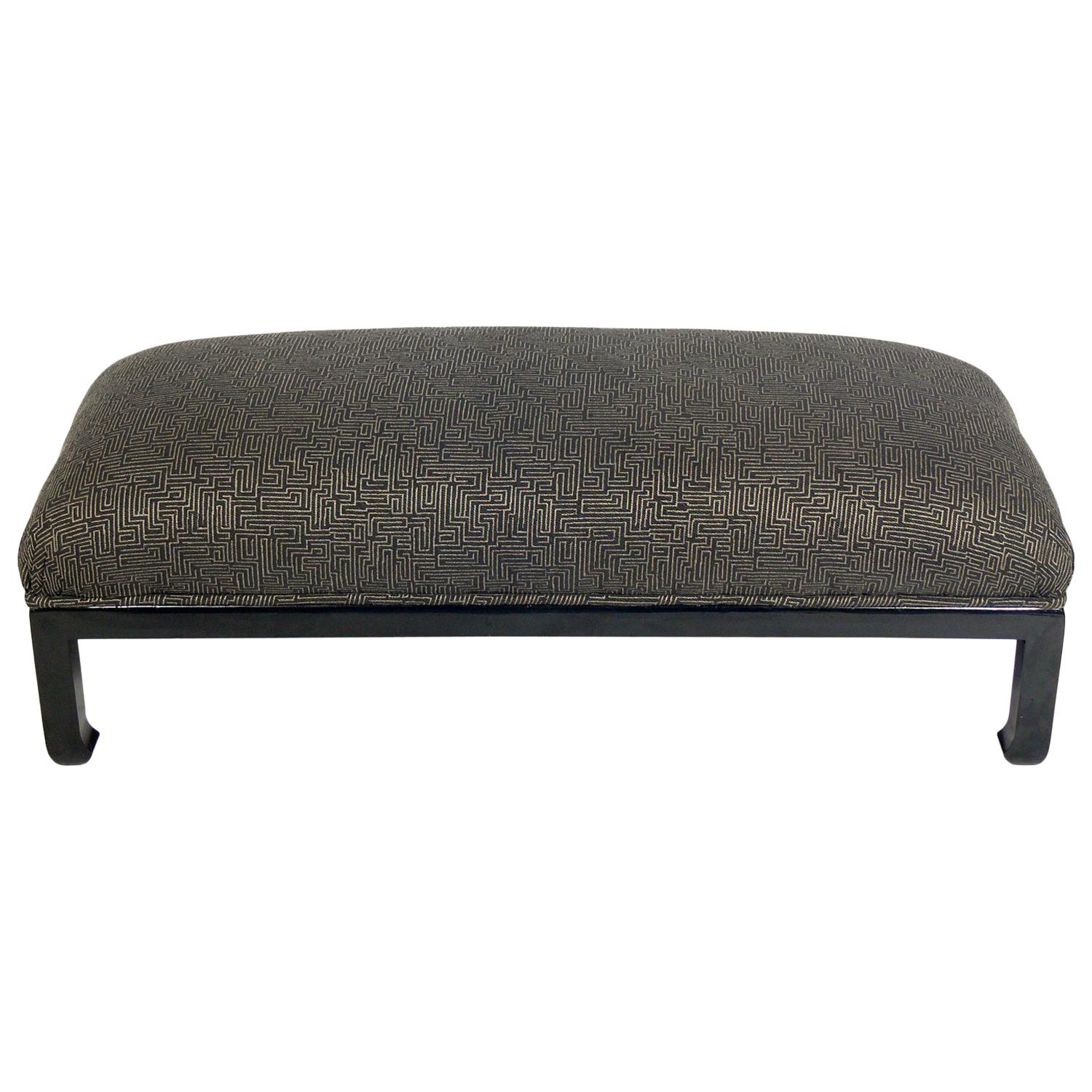 Low Slung Asian Inspired Midcentury Bench