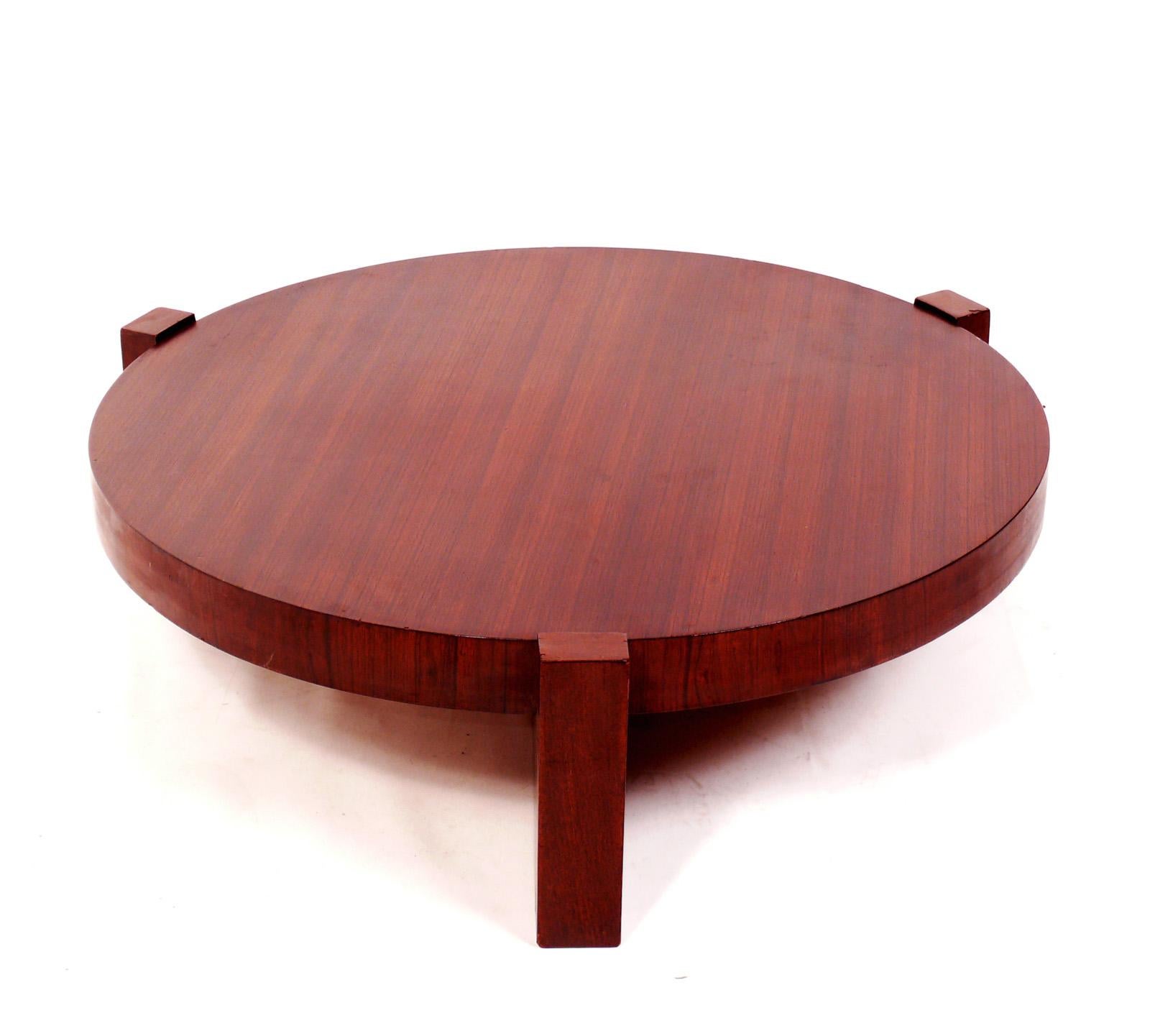 Mid-Century Modern Low Slung French Mid Century Coffee Table in the manner of Jean Prouve  For Sale