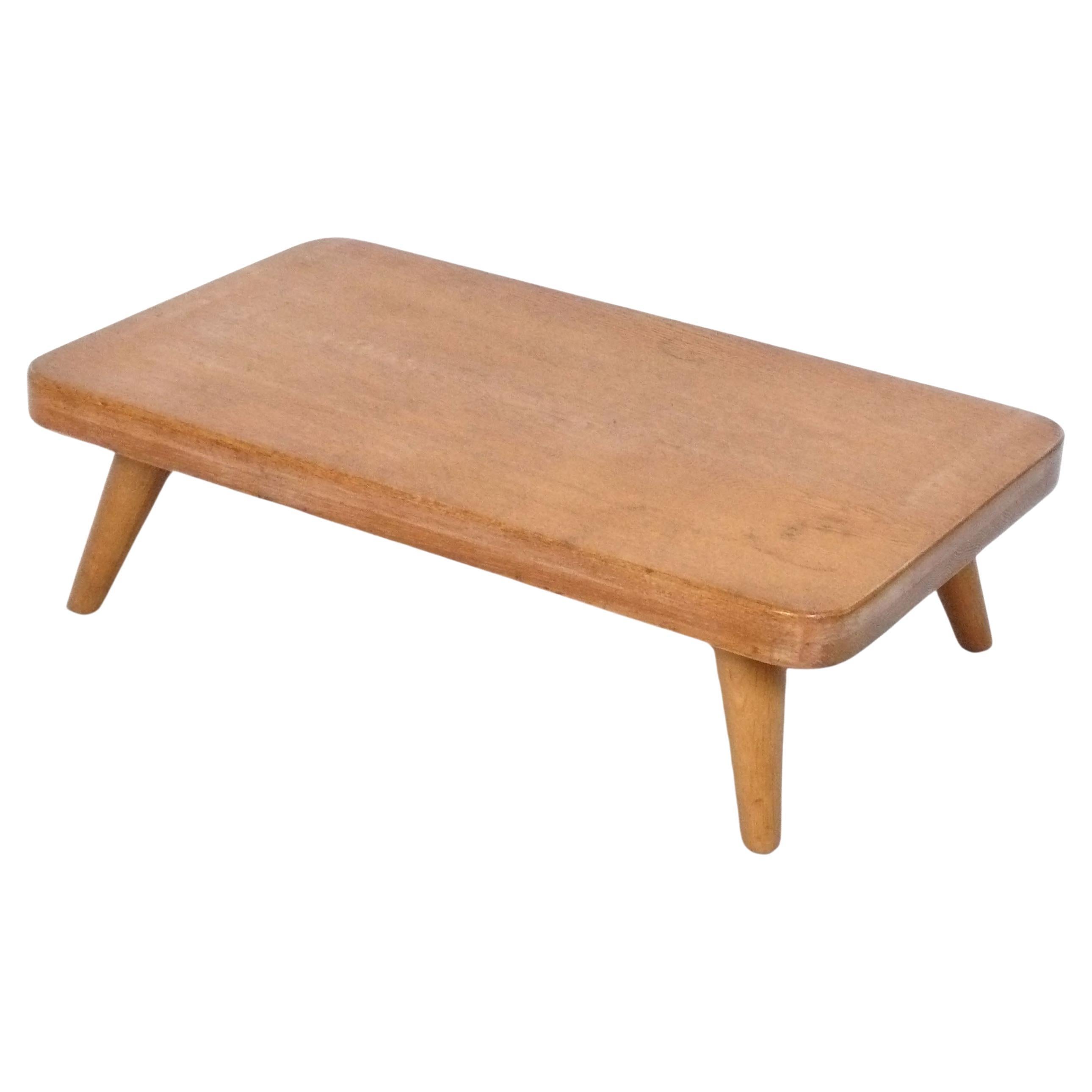 Low Slung French Mid Century Oak Table 36"l x 21"w x 10.5"h Prouve Chapo Style in vendita