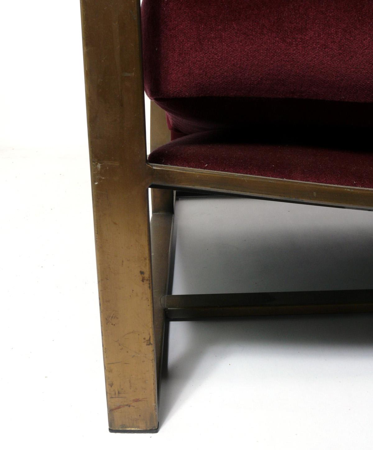 Mid-Century Modern Low Slung Milo Baughman Lounge Chair in Bronze Finish