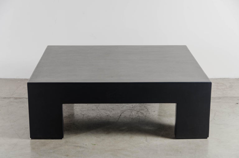 Low square table
Black Lacquer (80 coats)
Handmade
Limited Edition

Lacquer is a technique that dates back to the Shang dynasty, circa 1600-1100 B.C. These pieces are made with at least 60 coats of organic lacquer. Each layer of lacquer is