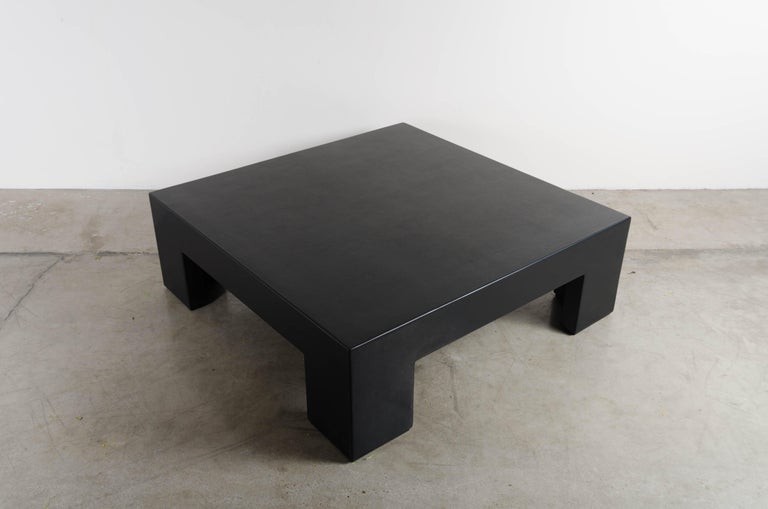 Asian Low Square Table in Black Lacquer by Robert Kuo, Limited Edition For Sale