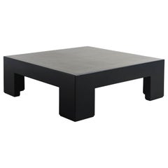 Low Square Table in Black Lacquer by Robert Kuo, Limited Edition