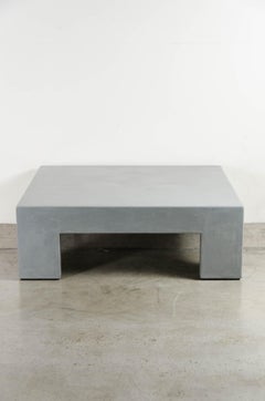 Tavolo quadrato basso in lacca grigia di Robert Kuo, edizione limitata