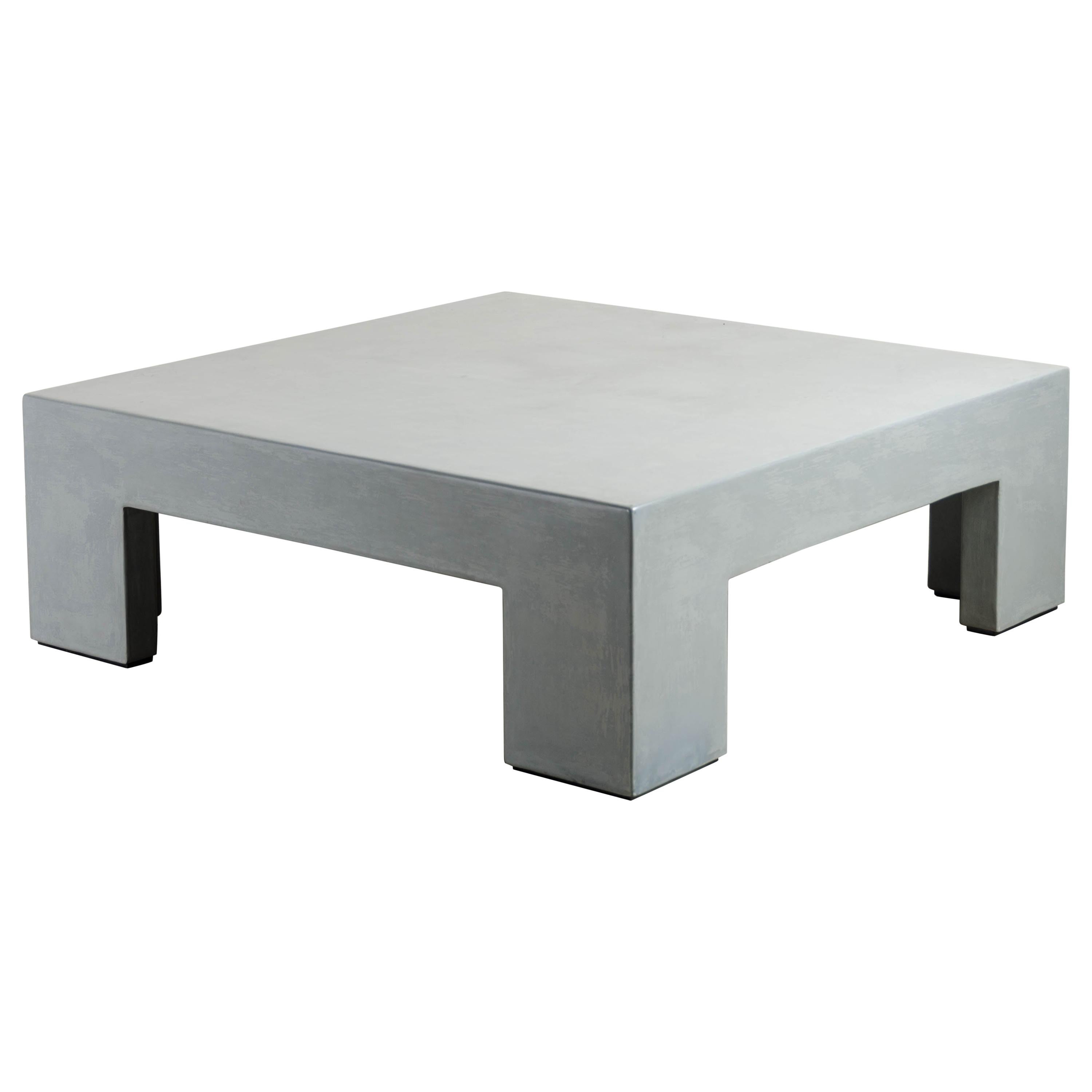 Low Square Table in Grey Lacquer by Robert Kuo, Limited Edition