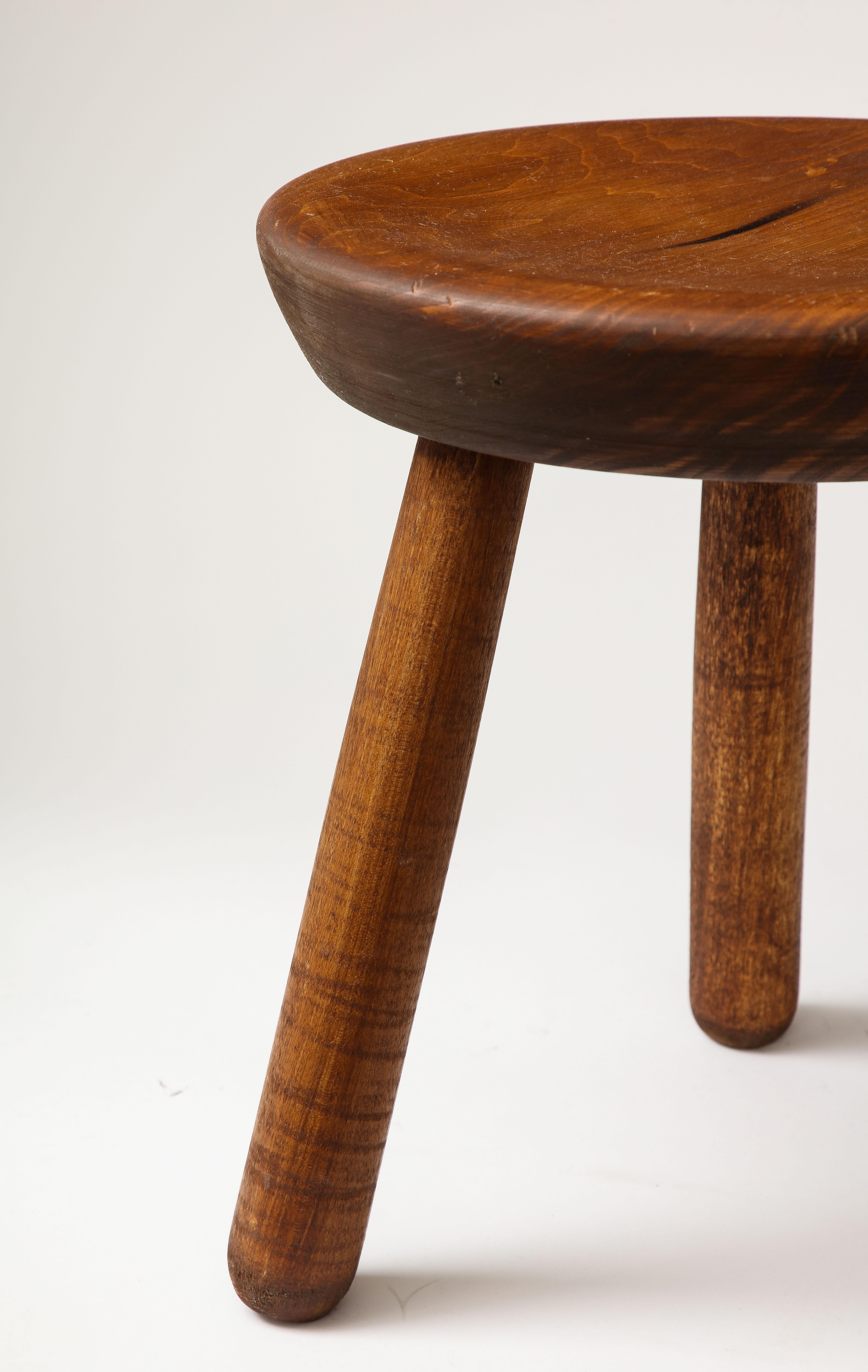 Contemporary Low Stained Pine Milking Stool, 21st C.   For Sale