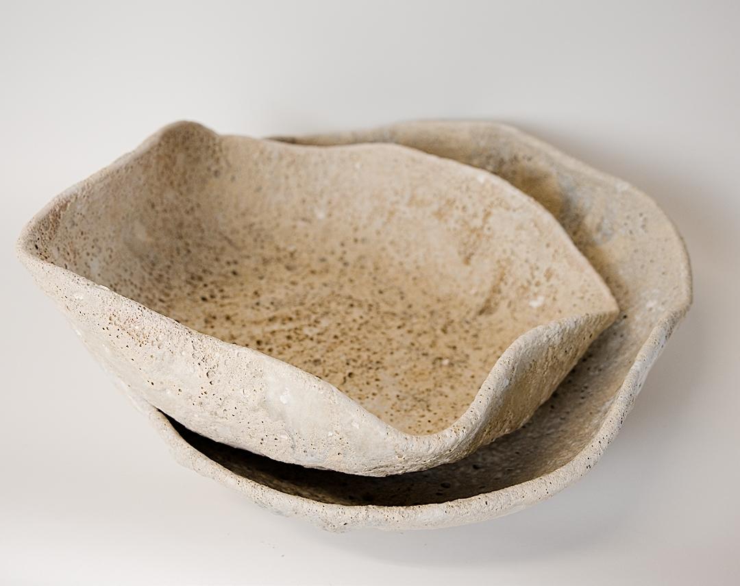 Organic Modern Low Stoneware  Bowl Vessel