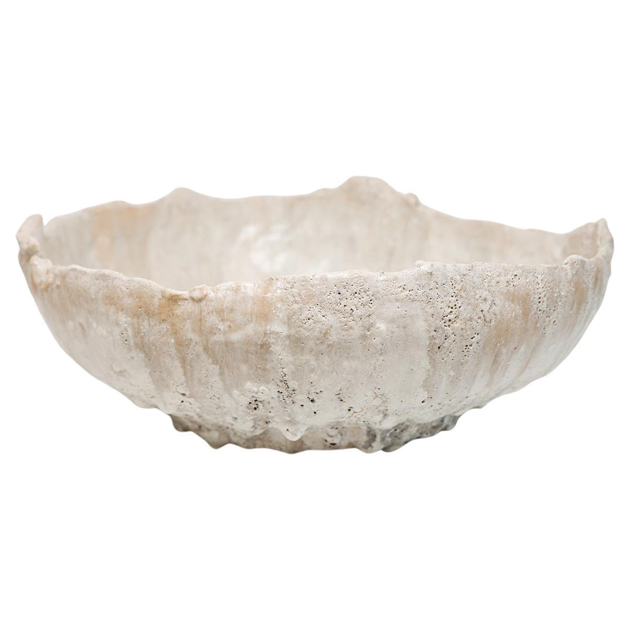 Low Stoneware  Bowl Vessel en vente