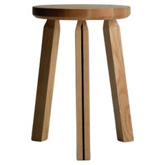 Low stool, Ash Wood, Handmade in France