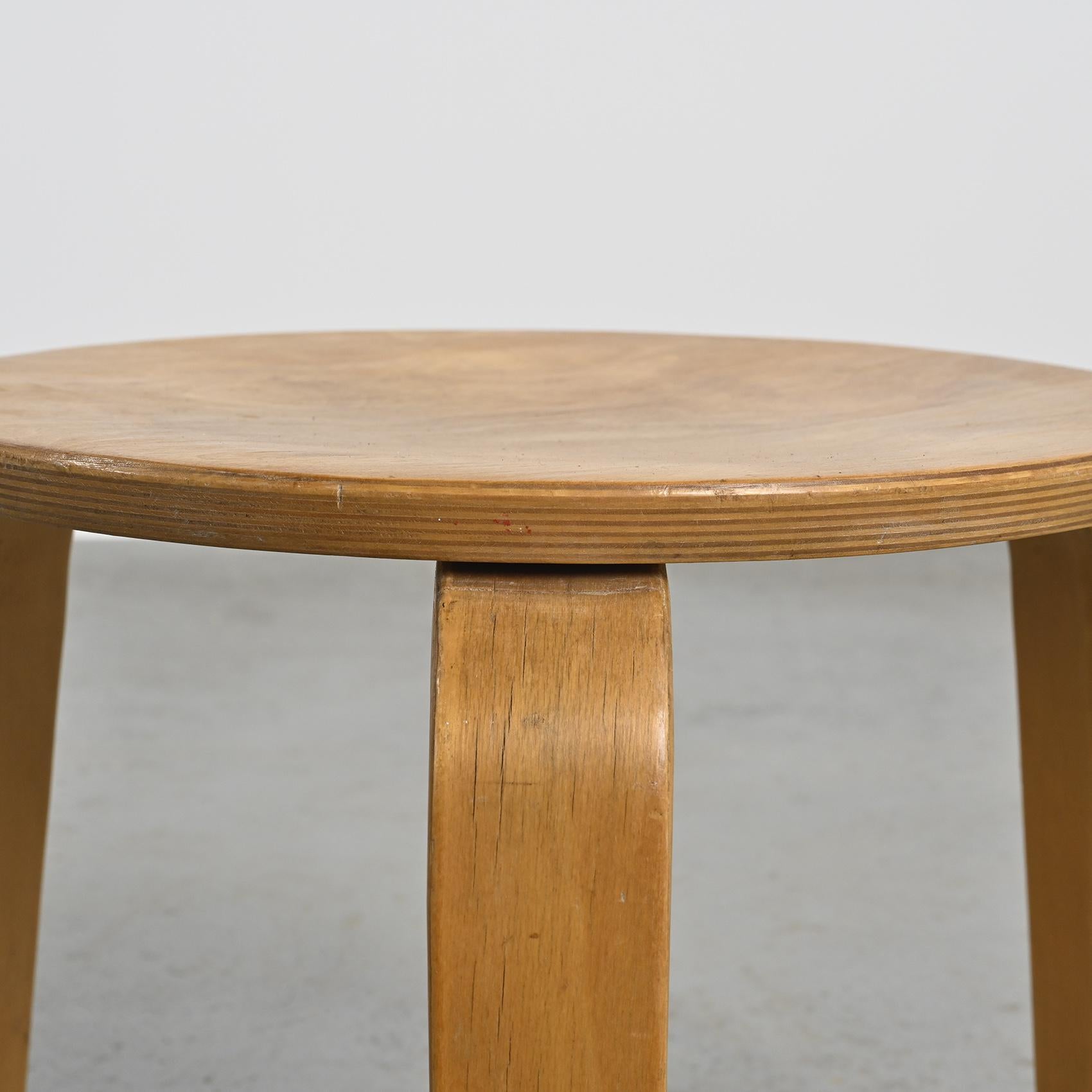 Mid-Century Modern Low Stool by Hans Bellmann, ed. Horgen Glarus, Switzerland, circa 1950 For Sale