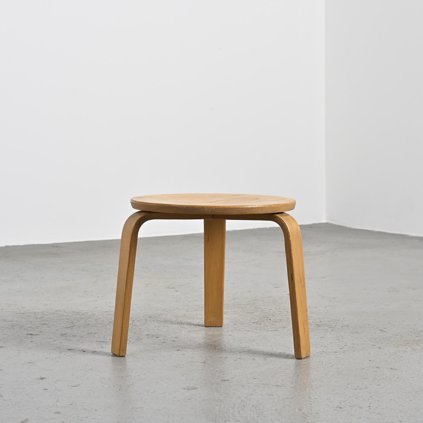 Low Stool by Hans Bellmann, ed. Horgen Glarus, Switzerland, circa 1950 For Sale 1