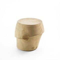Low stool / Coffee from a single block of solid cedar wood Riva 1920 Bask-etto