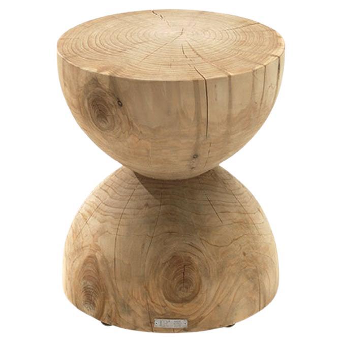 Low stool / Coffee table made of a single block of cedar Riva 1920 Clessidra