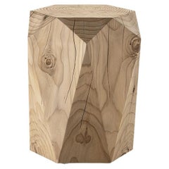 Low stool / Coffee table made of a single block of cedar Riva 1920 Diamond
