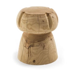 Niedriger Hocker/Kaffeetisch aus einem einzigen Zedernholzblock Riva 1920 Miss Champagne