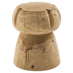 Niedriger Hocker/Kaffeetisch aus einem einzigen Zedernholzblock Riva 1920 Miss Champagne