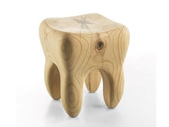 Low stool / Coffee table made of a single block of cedar Riva 1920 Molaire