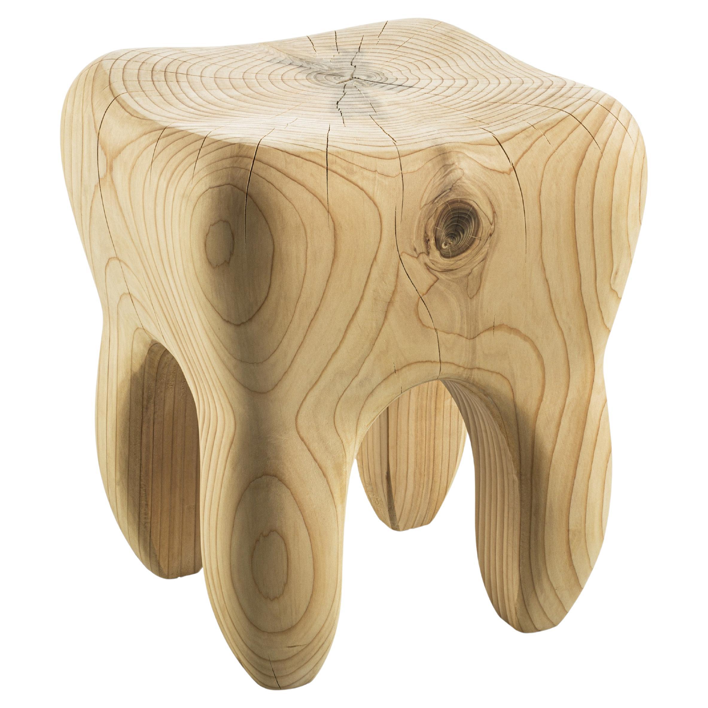 Niedriger Hocker / Couchtisch aus einem einzigen Zedernholzblock Riva 1920 Molaire im Angebot