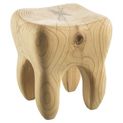 Low stool / Coffee table made of a single block of cedar Riva 1920 Molaire