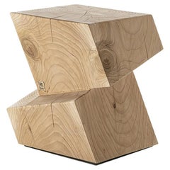 Low stool / Coffee table made of a single block of cedar Riva 1920 Rotterdam