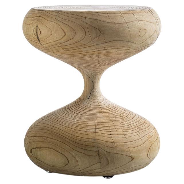Low stool / Coffee table made of a single block of cedar Riva 1920 Tempo