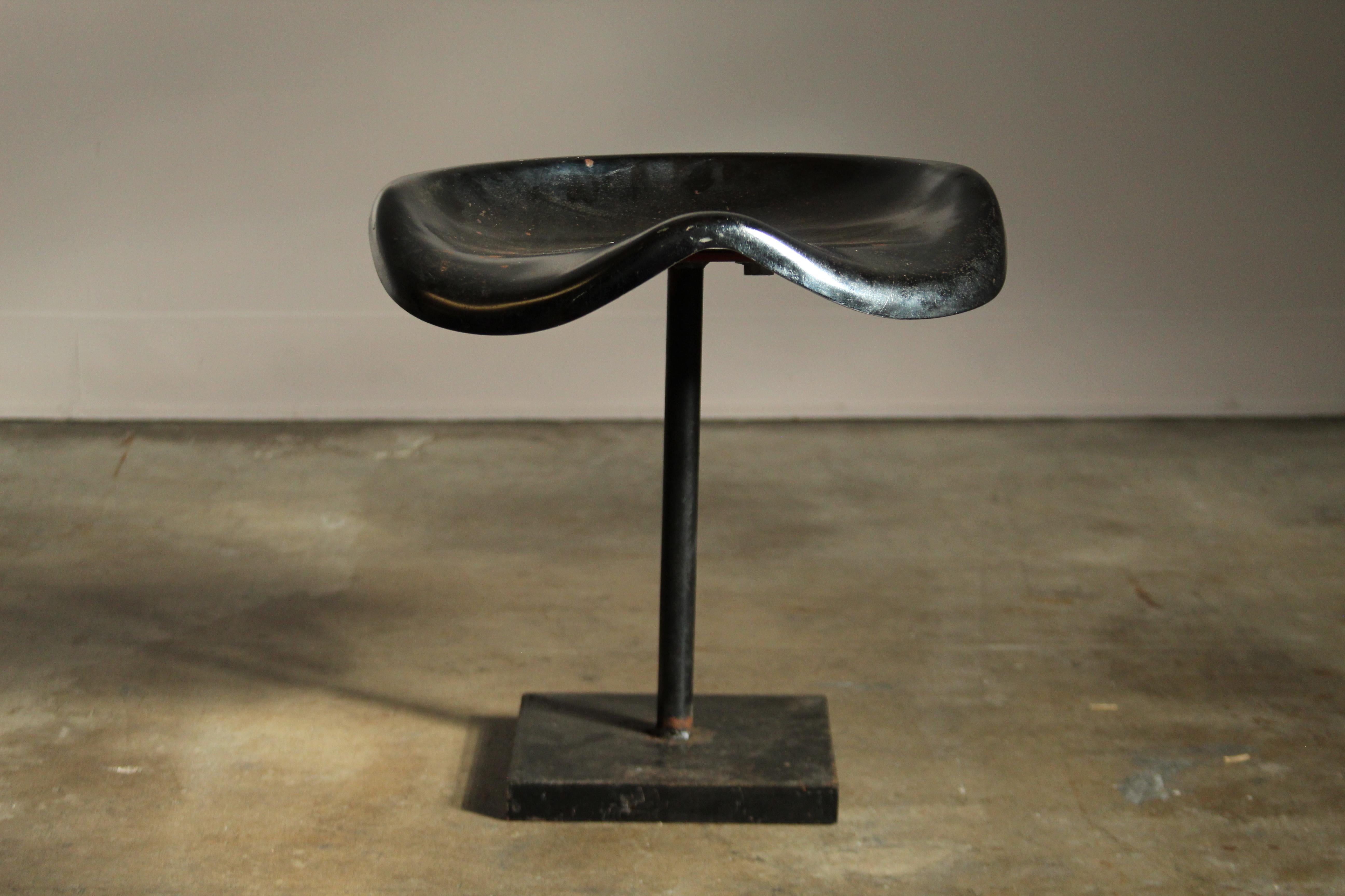 Mid-Century Modern Low Stool in the Manner of Jean Prouve, 1950s For Sale
