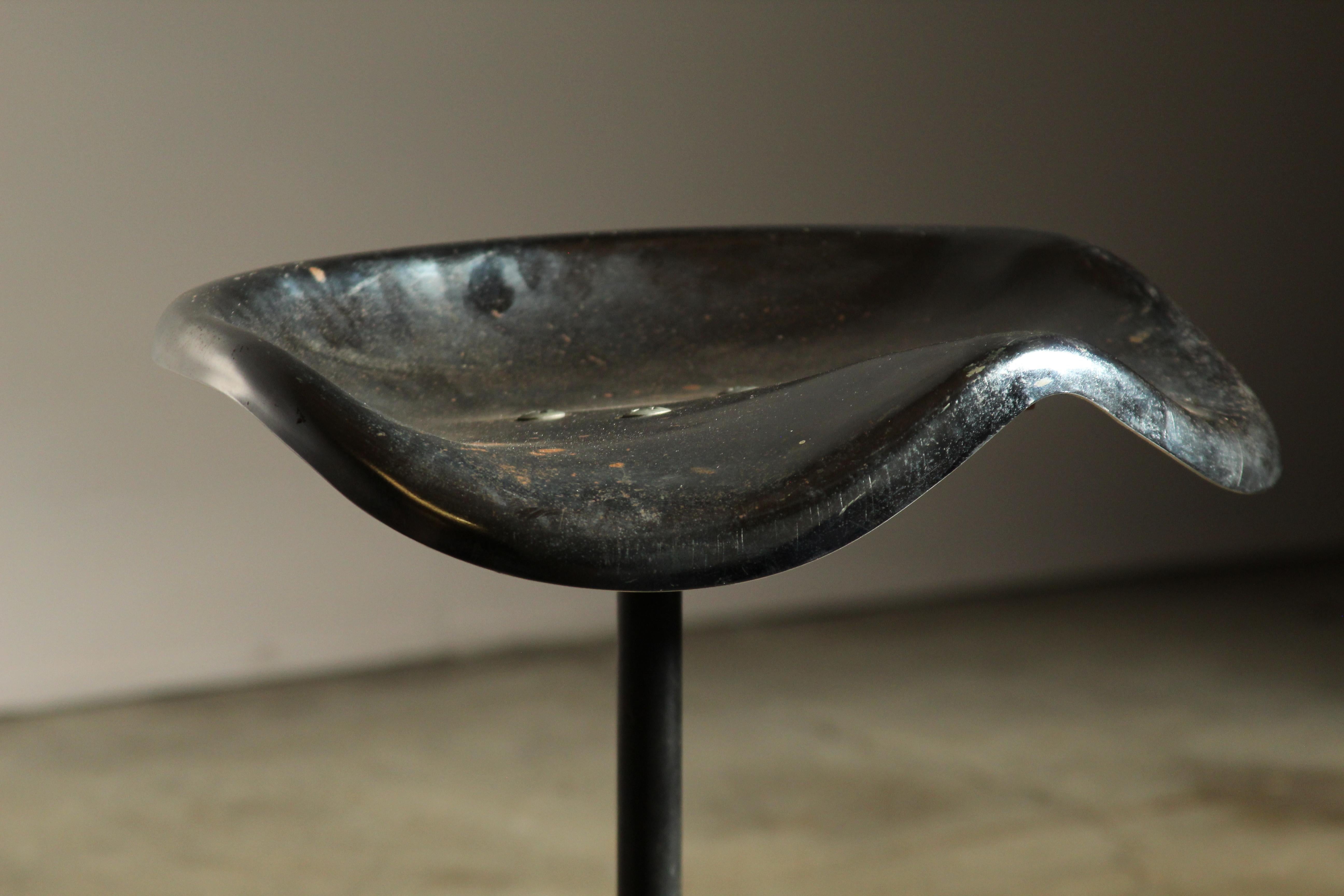 Mid-20th Century Low Stool in the Manner of Jean Prouve, 1950s For Sale