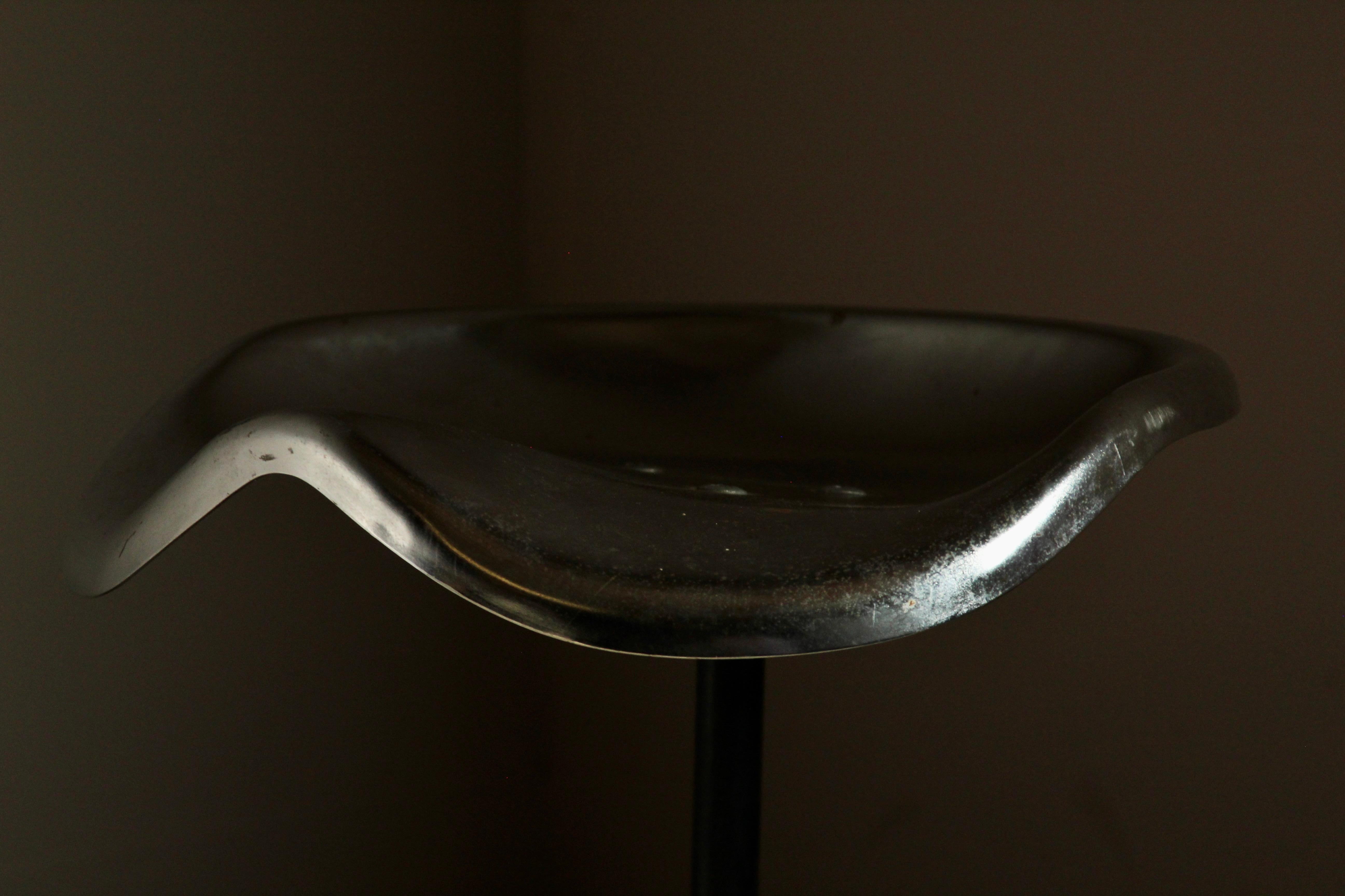 Steel Low Stool in the Manner of Jean Prouve, 1950s For Sale