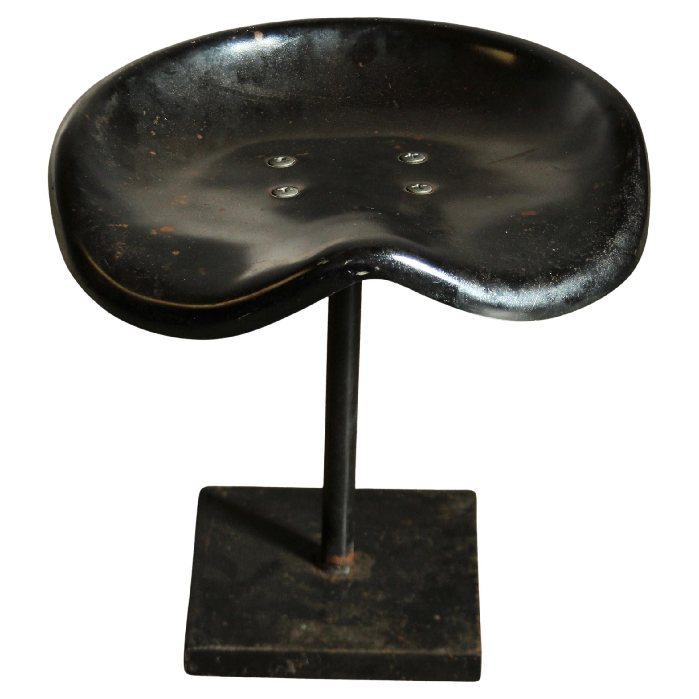 Low Stool in the Manner of Jean Prouve, 1950s For Sale