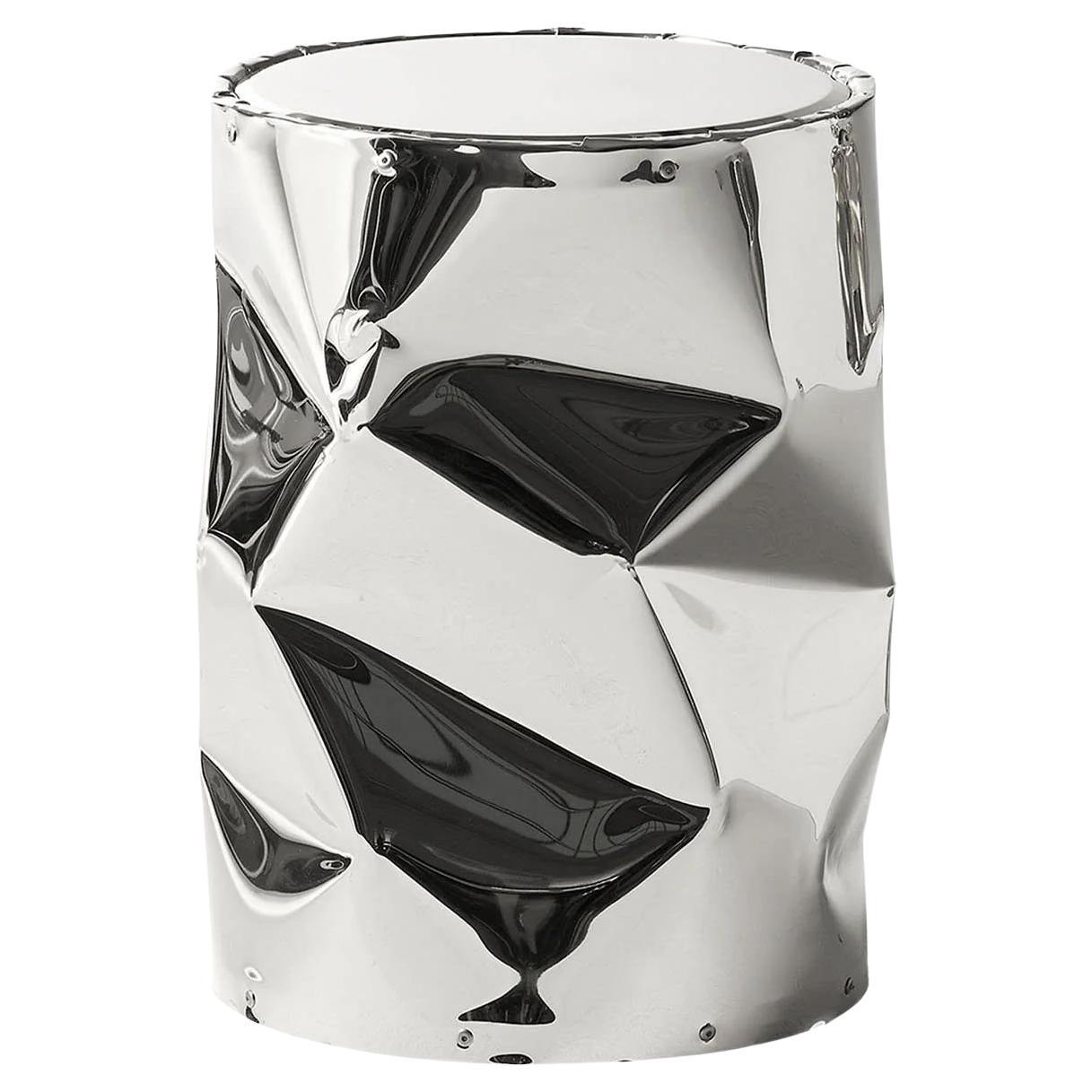Tabouret bas Opinion Ciatti Tab.u design Bruno Rainaldi - Chrome H 43 cm 16.9 in
