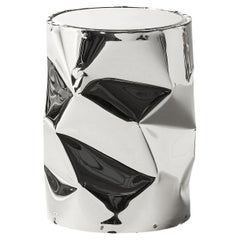 Low stool Opinion Ciatti Tab.u design Bruno Rainaldi - Chrome H 43 cm 16.9 in