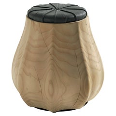 Low stool / Ottoman made of a singleblock of cedar Riva 1920 Gumnut