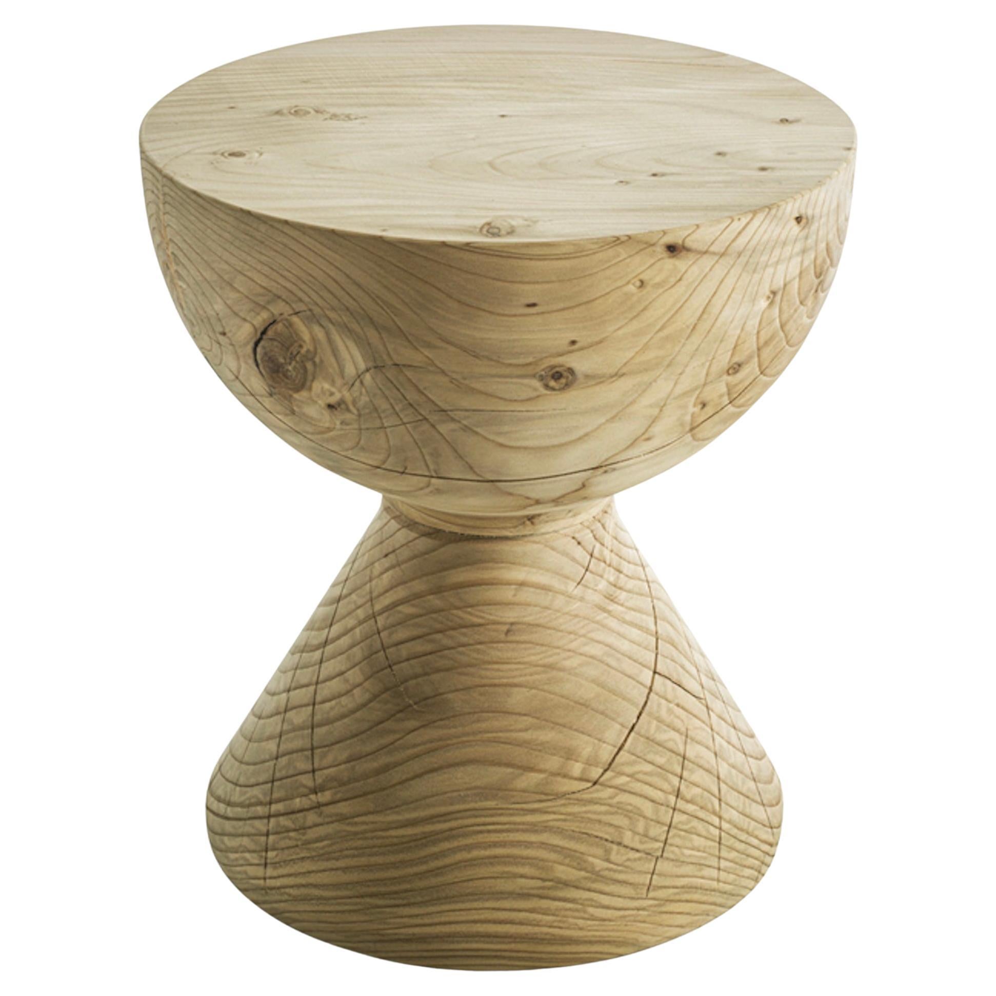 Low stool / Side table / Chair made of a singleblock of cedar Riva 1920 Maya For Sale
