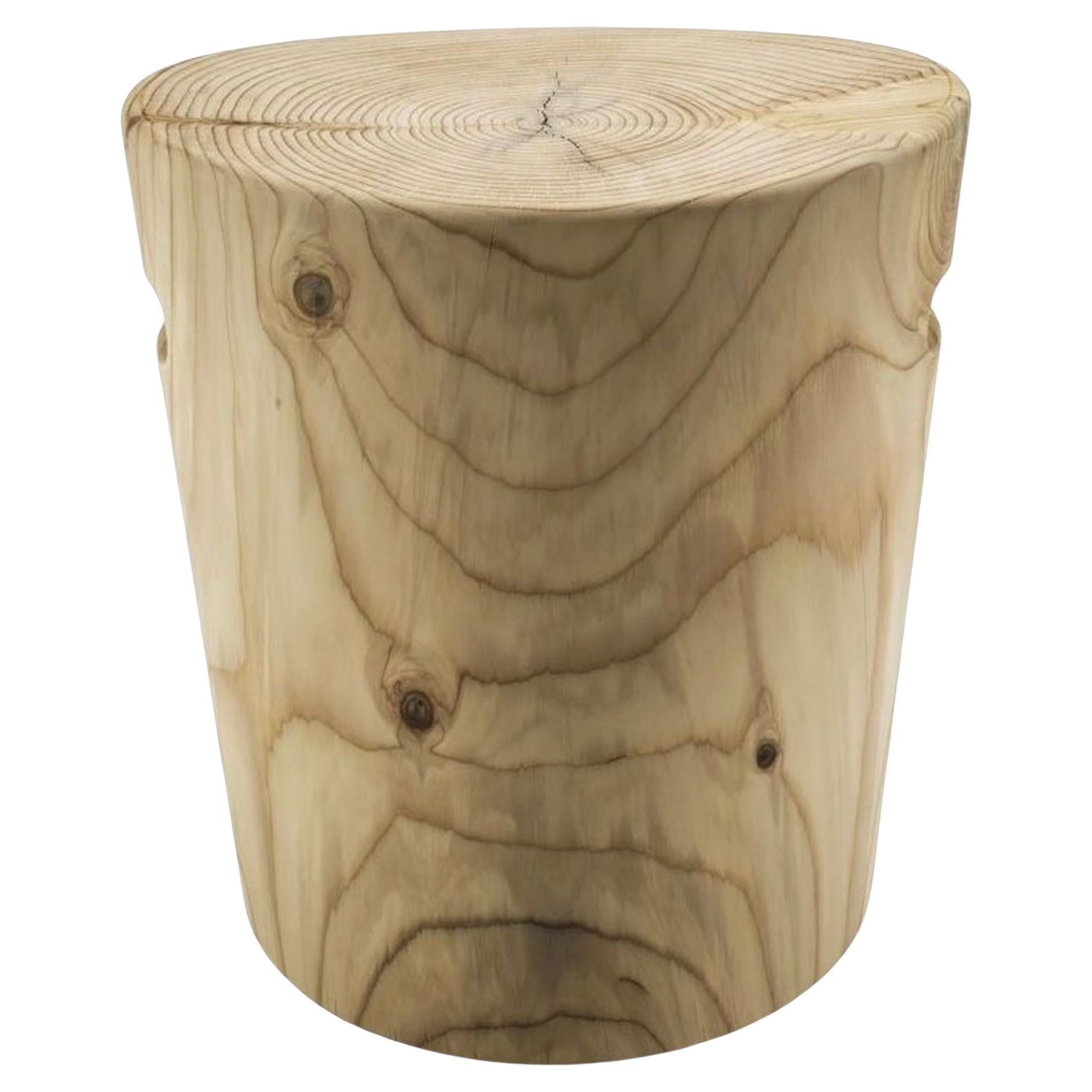 Low stool / Side table made of a single block of cedar Riva 1920 Ellisse