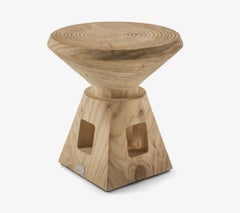 Low stool / Side table made of a single block of cedar Riva 1920 Etrurio