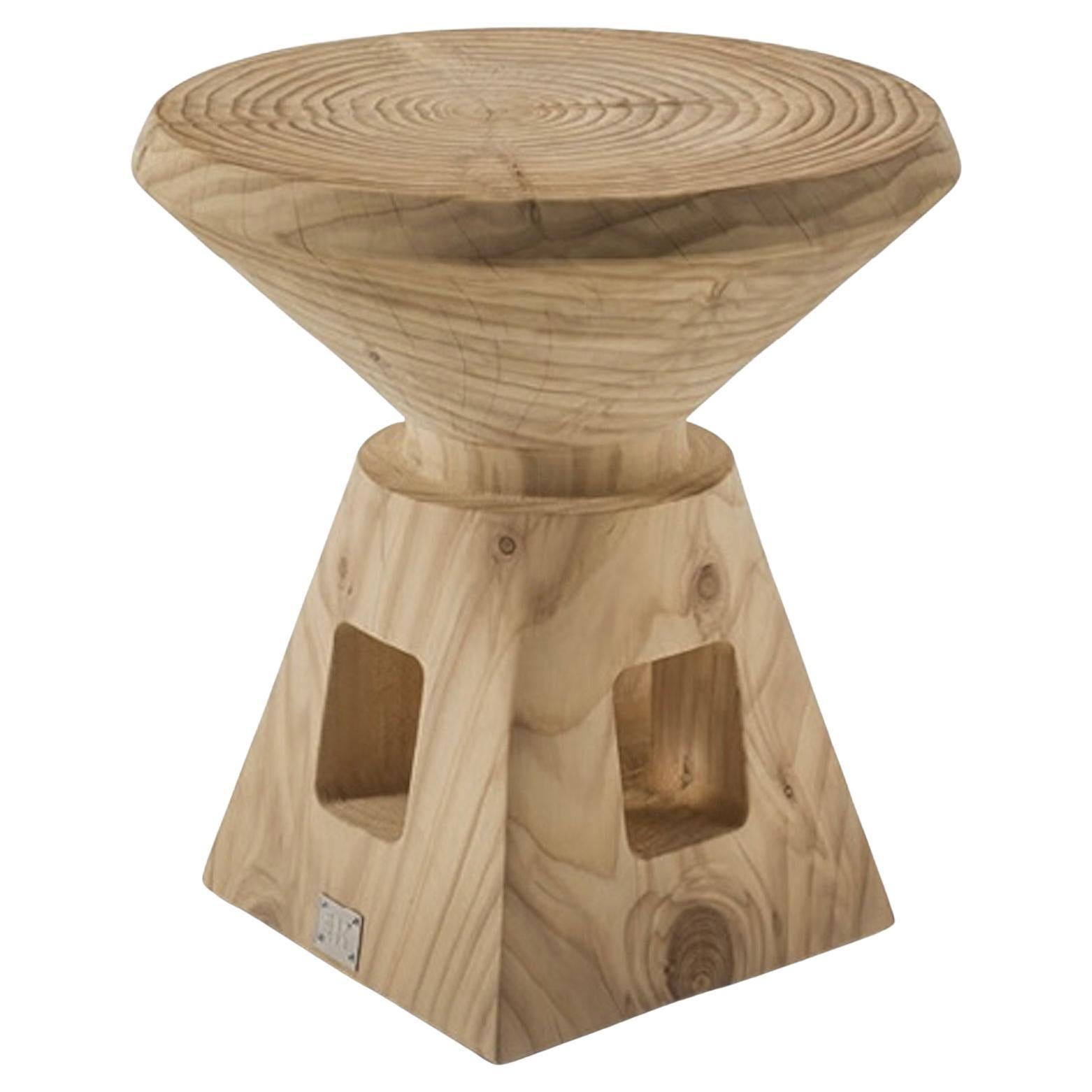 Low stool / Side table made of a single block of cedar Riva 1920 Etrurio For Sale