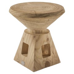 Low stool / Side table made of a single block of cedar Riva 1920 Etrurio