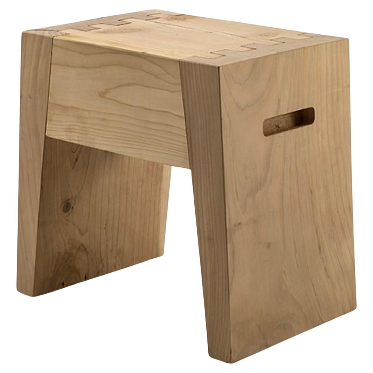 Low stool / Side table made of a singleblock of cedar Riva 1920 Insieme