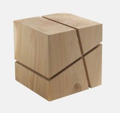 Low stool / Side table made of a singleblock of cedar Riva 1920 J+I Crocetta