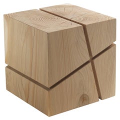 Low stool / Side table made of a singleblock of cedar Riva 1920 J+I Crocetta