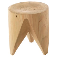 Low stool / Side table made of a singleblock of cedar Riva 1920 J+I Zig+Zag