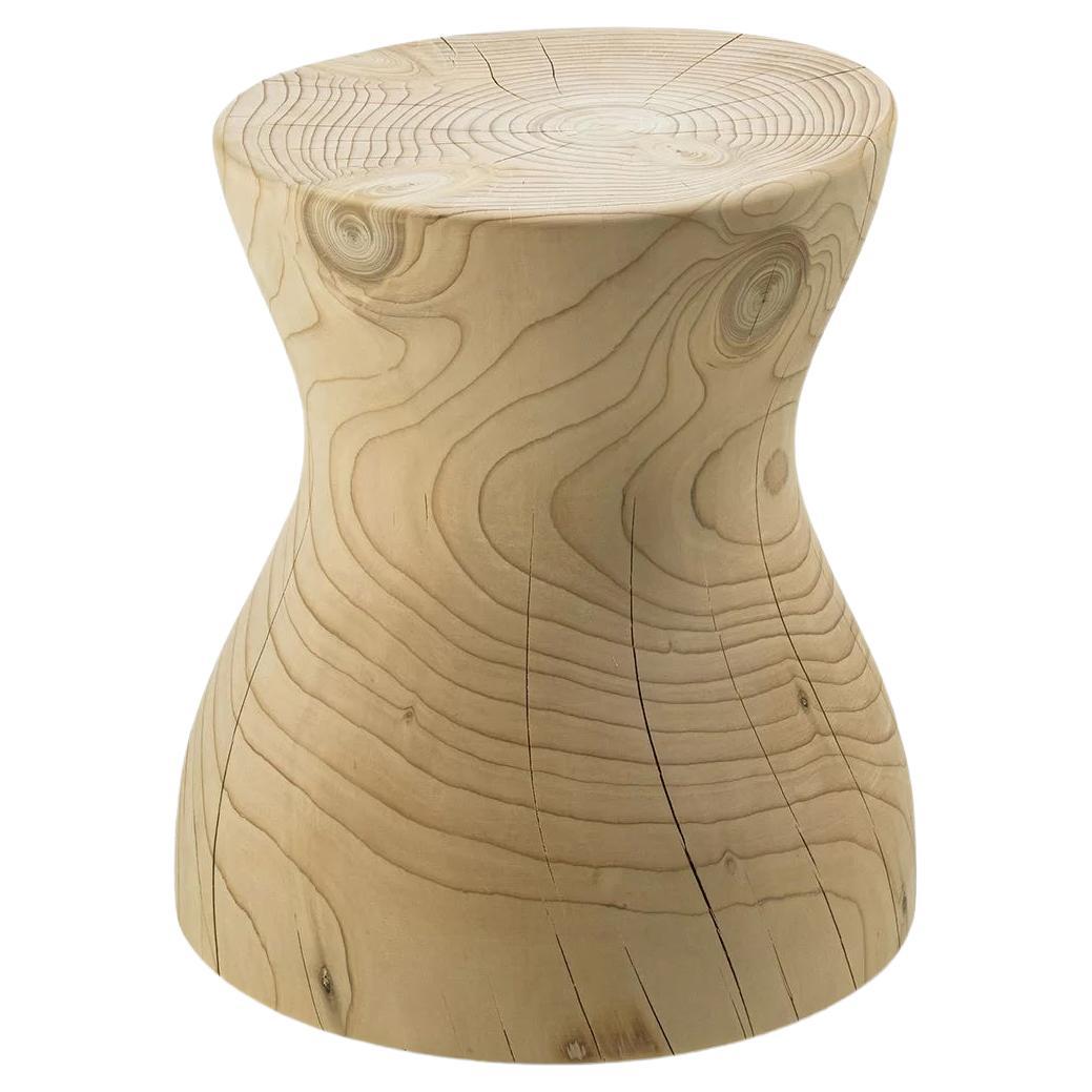 Low stool / Side table made of a singleblock of cedar Riva 1920 Rosa del Deserto